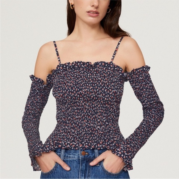 Polo Ralph Lauren Kezia Smocked Off The Shoulder Floral Top - Picture 2 of 11